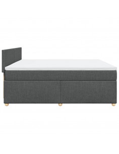 Giroletto a Molle con Materasso Grigio Scuro 200x200 cm Tessuto 2