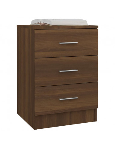 Comodino Rovere Marrone 38x35x56 cm in Legno Multistrato