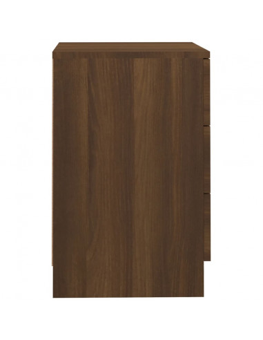 Comodino Rovere Marrone 38x35x56 cm in Legno Multistrato