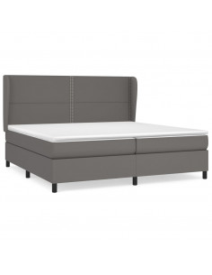 Giroletto a Molle con Materasso Grgio 200x200 cm in Similpelle 2