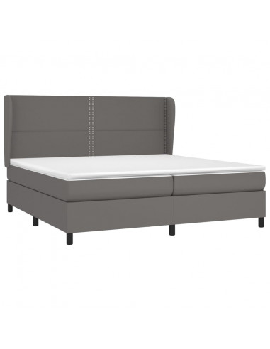 Giroletto a Molle con Materasso Grgio 200x200 cm in Similpelle