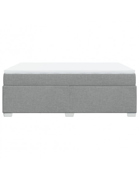 Giroletto a Molle con Materasso Grigio Chiaro160x200 cm Tessuto