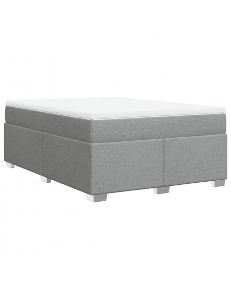 Giroletto a Molle con Materasso Grigio Chiaro160x200 cm Tessuto