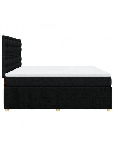 Giroletto a Molle con Materasso Nero 180x200 cm in Tessuto