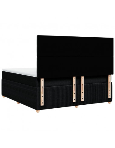 Giroletto a Molle con Materasso Nero 180x200 cm in Tessuto