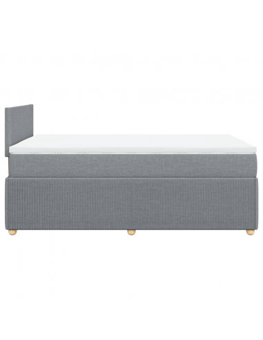 Giroletto a Molle con Materasso Grigio Chiaro 120x200cm Tessuto