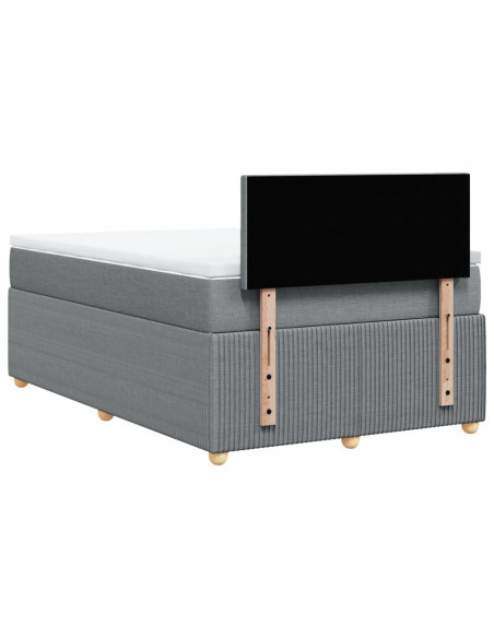 Giroletto a Molle con Materasso Grigio Chiaro 120x200cm Tessuto