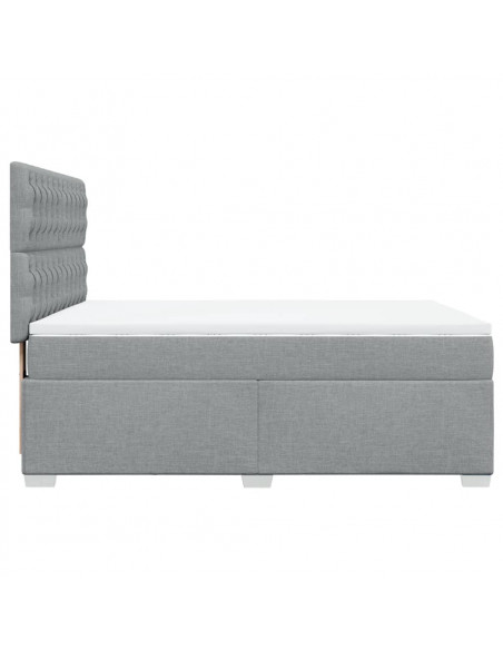 Giroletto a Molle con Materasso Grigio Chiaro 160x200cm Tessuto