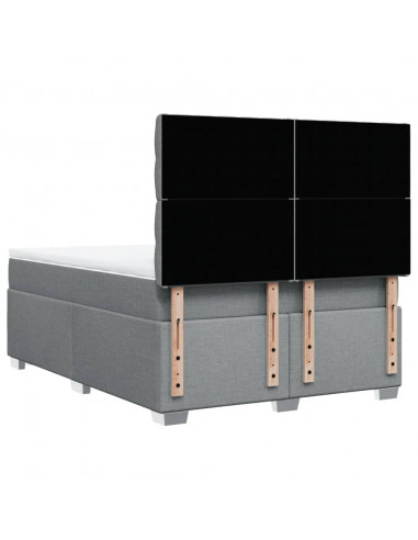 Giroletto a Molle con Materasso Grigio Chiaro 160x200cm Tessuto