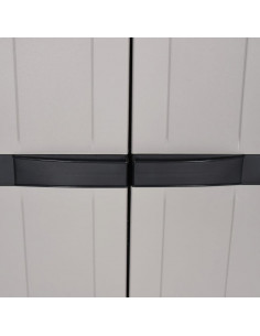 Armadio da Esterno Grigio e Nero 65x37x165 cm in PP 2