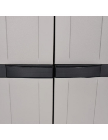 Armadio da Esterno Grigio e Nero 65x37x165 cm in PP