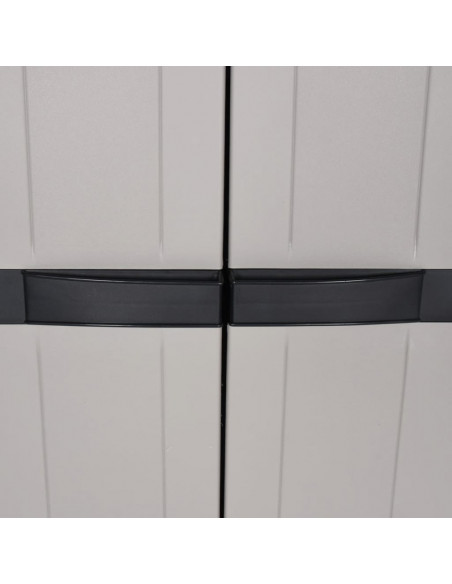 Armadio da Esterno Grigio e Nero 65x37x165 cm in PP
