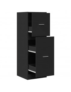 Armadietto da Farmacia Nero 40x41x118 cm in Truciolato 2