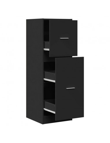 Armadietto da Farmacia Nero 40x41x118 cm in Truciolato