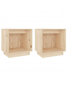 Comodini 2 pz 40x30x40 cm in Legno Massello di Pino 2