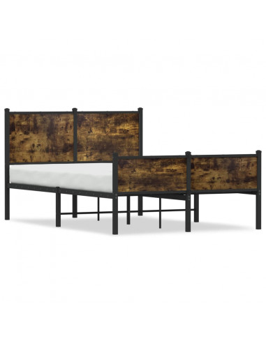 Giroletto con Testiera e Pediera Metallo Rovere Fumo 120x190 cm