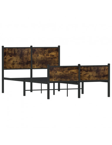 Giroletto con Testiera e Pediera Metallo Rovere Fumo 120x190 cm