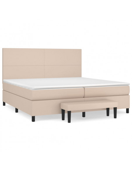Giroletto a Molle con Materasso Cappuccino 200x200cm Similpelle