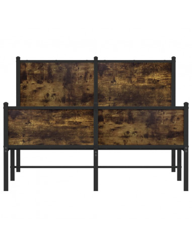 Giroletto con Testiera e Pediera Metallo Rovere Fumo 120x190 cm