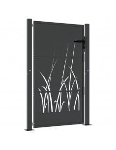 Cancello Giardino Antracite 105x130 cm in Acciaio Design Erba 2
