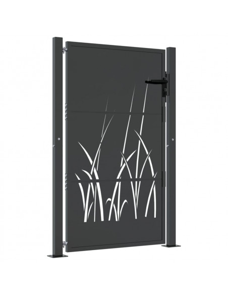 Cancello Giardino Antracite 105x130 cm in Acciaio Design Erba