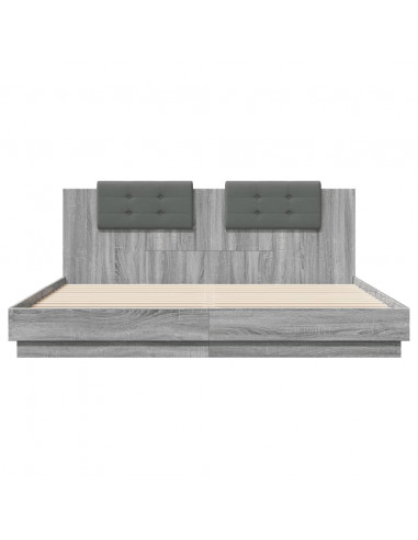 Giroletto Testiera Grigio Sonoma 180x200 cm Legno Multistrato