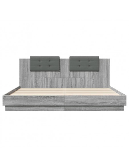 Giroletto Testiera Grigio Sonoma 180x200 cm Legno Multistrato