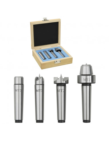 Contropunte per Tornio per Legno 4 pz MT2 in Acciaio