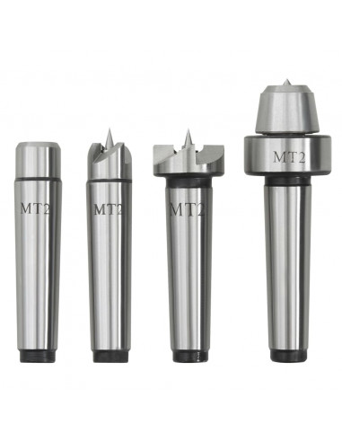 Contropunte per Tornio per Legno 4 pz MT2 in Acciaio
