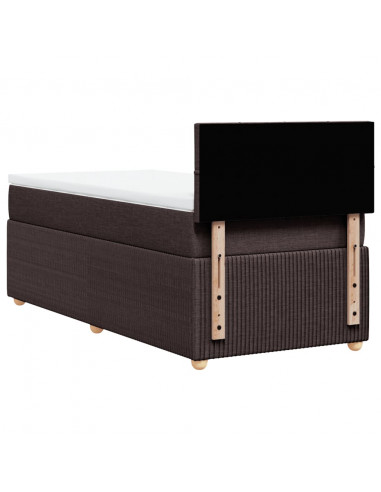 Giroletto a Molle con Materasso Marrone Scuro 100x200cm Tessuto