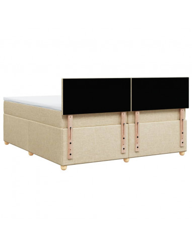 Giroletto a Molle con Materasso Crema 200x200 cm in Tessuto