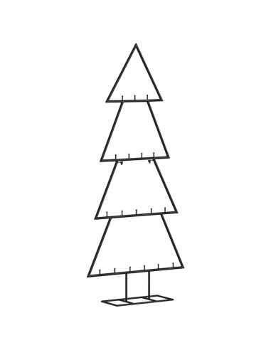 Albero di Natale Decorativo in Metallo Nero 90 cm