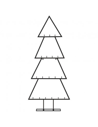 Albero di Natale Decorativo in Metallo Nero 90 cm