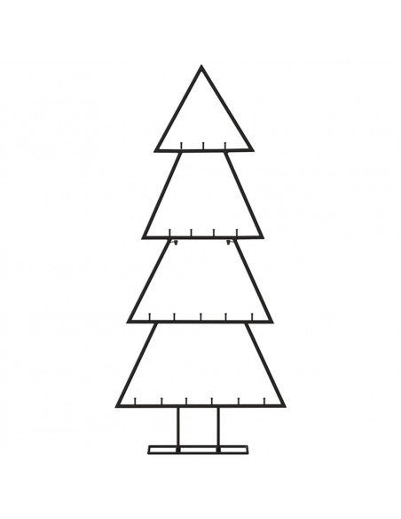 Albero di Natale Decorativo in Metallo Nero 90 cm