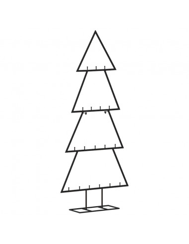 Albero di Natale Decorativo in Metallo Nero 90 cm