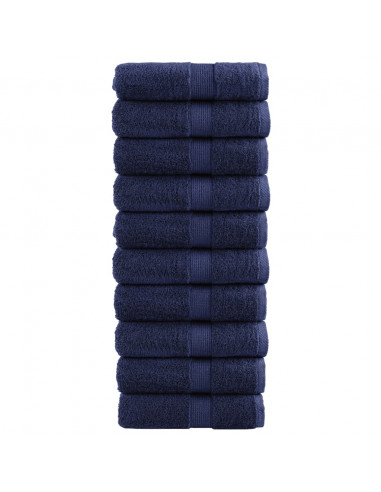 Asciugamani Ospiti 10 pz Blu Navy 30x50 cm 600gsm 100% Cotone