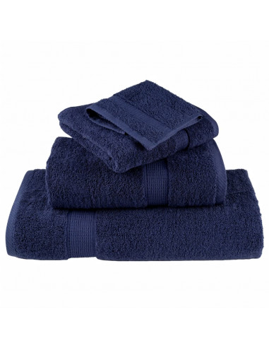 Asciugamani Ospiti 10 pz Blu Navy 30x50 cm 600gsm 100% Cotone