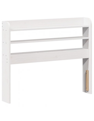 Giroletto con Testiera Bianco 100x200 cm Legno Massello di Pino