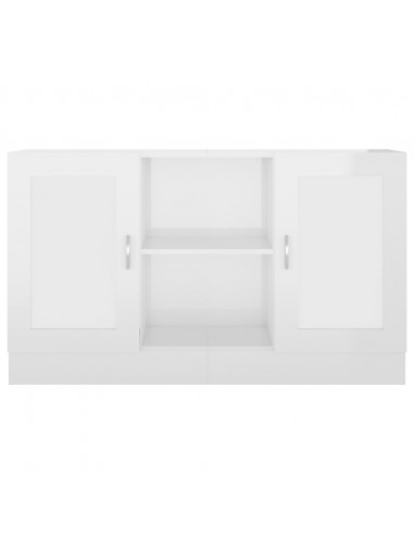 Credenza Bianco Lucido 120x30,5x70 cm in Legno Multistrato