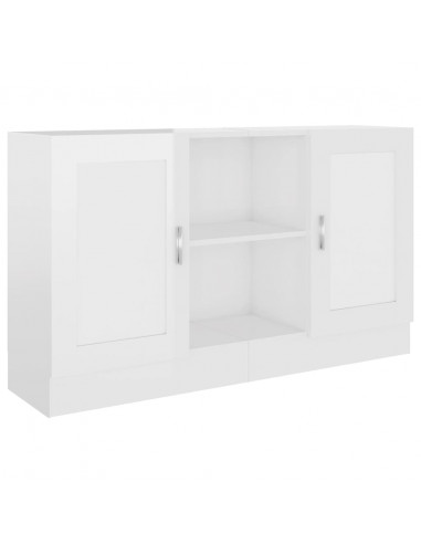 Credenza Bianco Lucido 120x30,5x70 cm in Legno Multistrato
