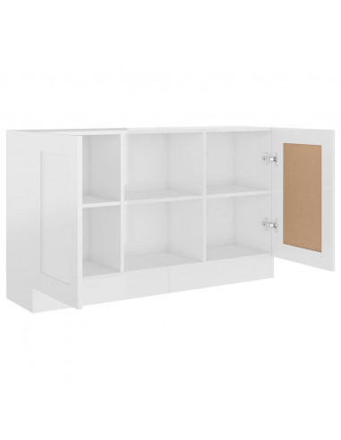 Credenza Bianco Lucido 120x30,5x70 cm in Legno Multistrato