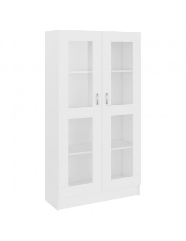 Armadietto con Vetrina Bianco 82,5x30,5x150cm Legno Multistrato