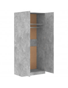 Armadio Grigio Cemento 90x52x200 cm in Legno Multistrato