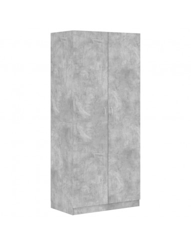 Armadio Grigio Cemento 90x52x200 cm in Legno Multistrato