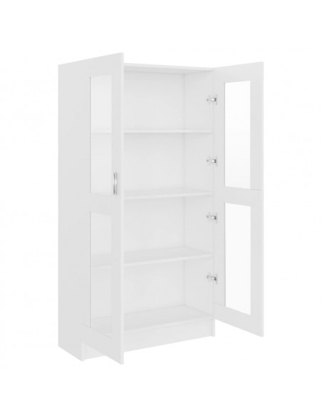 Armadietto con Vetrina Bianco 82,5x30,5x150cm Legno Multistrato
