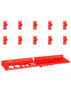 Kit Contenitori 29 pz con Pannelli a Parete Rosso e Nero