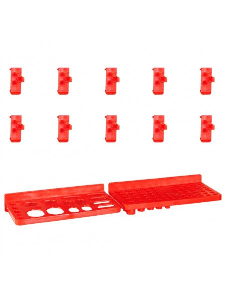 Kit Contenitori 29 pz con Pannelli a Parete Rosso e Nero