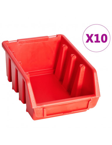 Kit Contenitori 29 pz con Pannelli a Parete Rosso e Nero