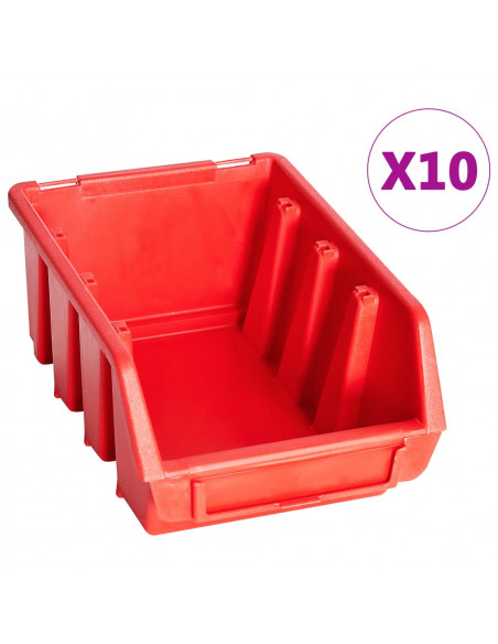 Kit Contenitori 29 pz con Pannelli a Parete Rosso e Nero