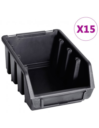 Kit Contenitori 29 pz con Pannelli a Parete Rosso e Nero